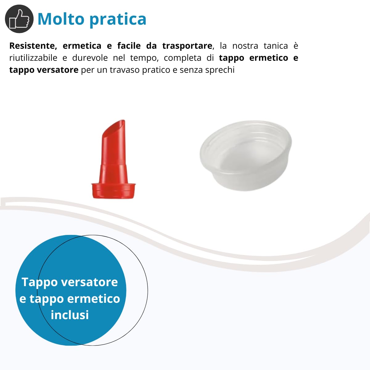 Tomaino Jerrican eau et aliments en plastique, PEHD