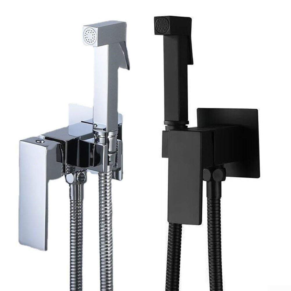 Opryskiwacz ręczny, 120 cm wąż mosiężny bidet kran ze sprayem ręcznym do kąpieli dla zwierząt domowych higiena osobista łazienka bliski stołek (chrom)