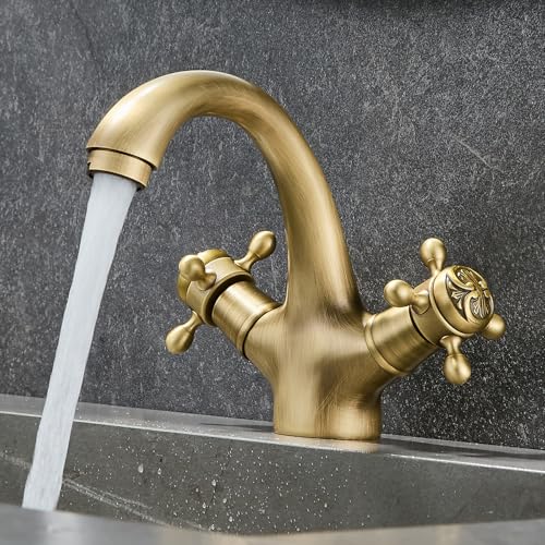 Robinet de salle de bains en bronze antique pour creer une ambiance de spa retro