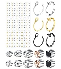 2-2 style studs+hoops- silver gold black