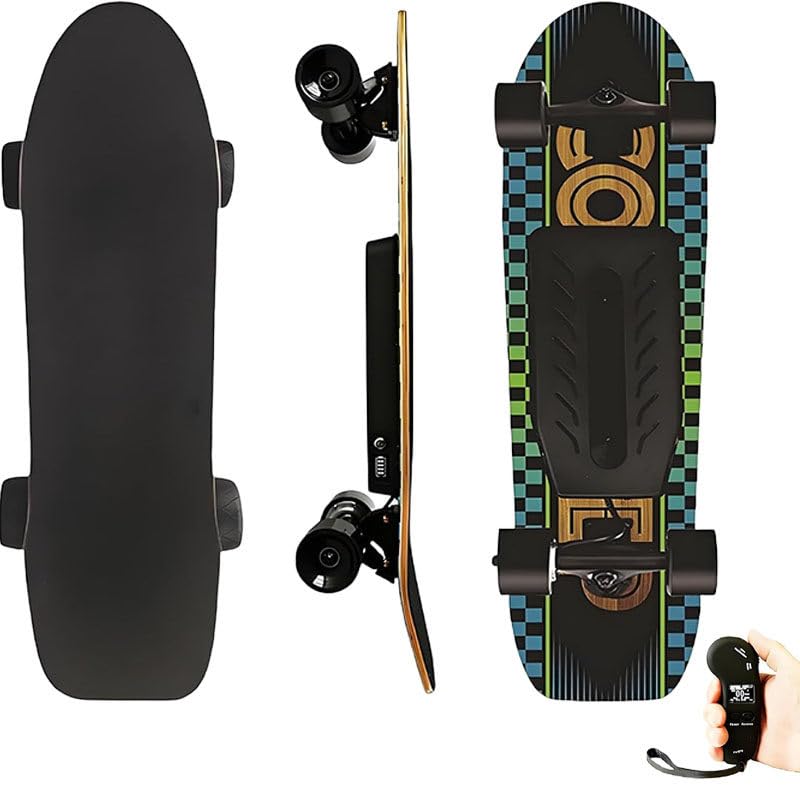WEIMILOR All-Terrain Elektro Skateboard mit kabelloser Fernbedienung: 170W Motor, 30° Steigung, 26km Reichweite & 450kg Kapazität für Offroad-Abenteuer Green