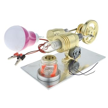 CALANDIS Hot Air Stirling Engine Motor Model (Single Flywheel) Physical Educational Toy