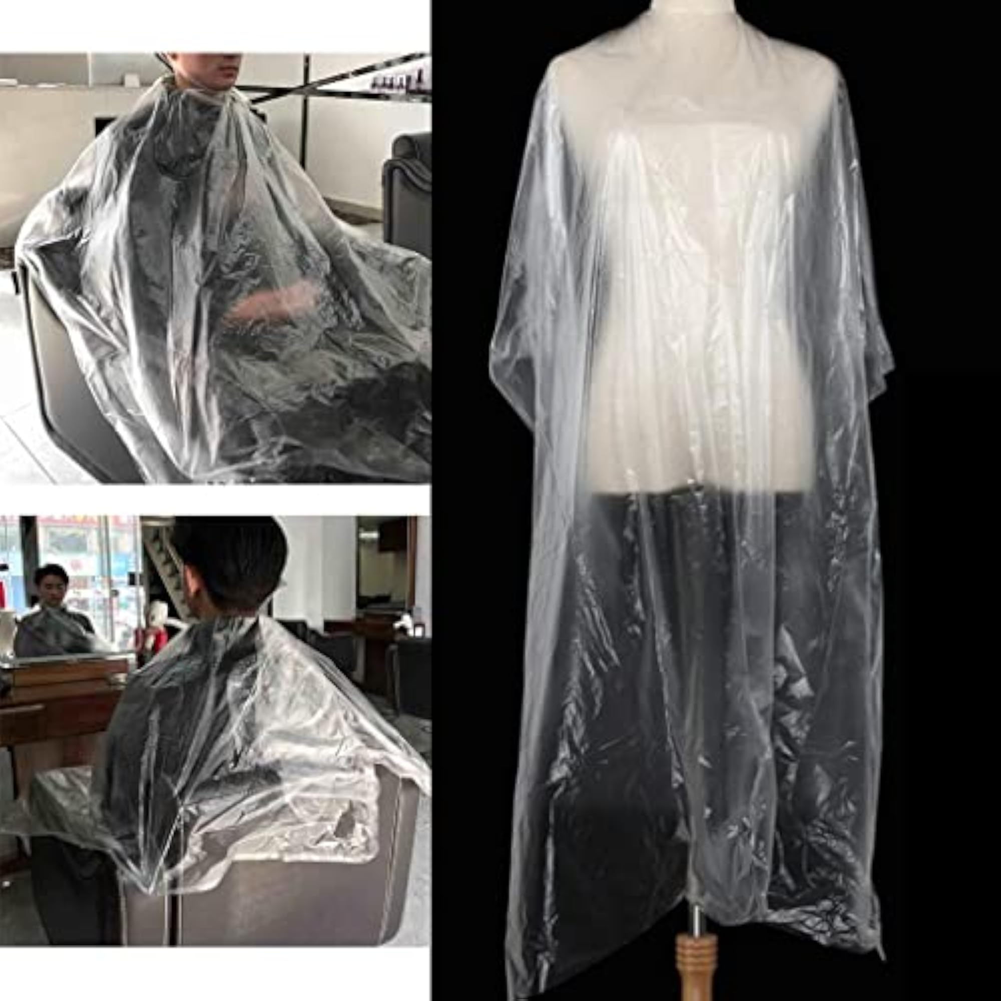 30Pcs Clear Hair Cutting Capes for Salon Use
