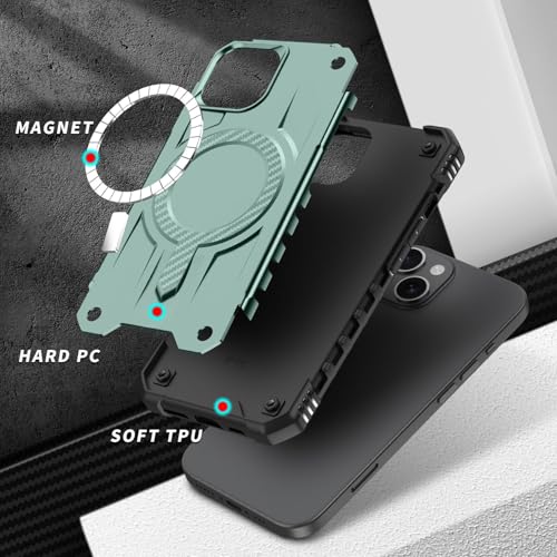 Coque iPhone 14 Plus antichoc à dos rigide résistant et anneau magnétique - 5