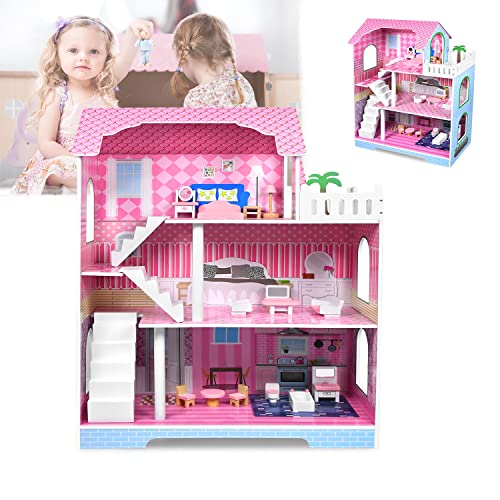 Spazio di gioco fantasioso: la nostra casetta giochi per bambini offre un margine di gioco per l'immaginazione e la creatività dei bambini. Puoi giocare liberamente sulla struttura a tre piani e sul balcone, costruire il tuo piccolo mondo ed esplorare infinite possibilità.