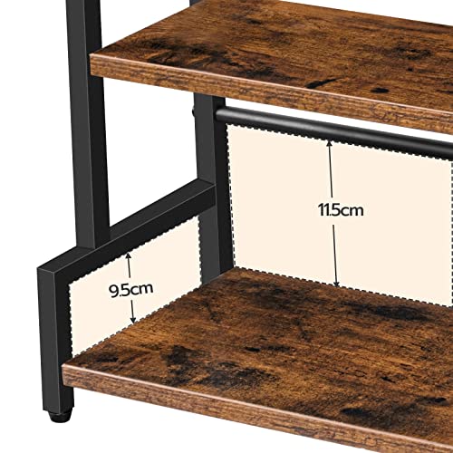 Foto von HOOBRO Gewürzregal, Küchenregal mit 3 Haken, Gewürzständer mit Messerhalter, Schreibtisch Organizer, Verstellbare Füße, für Esszimmer, Küchen, Badezimmer, Dunkelbraun-Schwarz, EBF01TL01