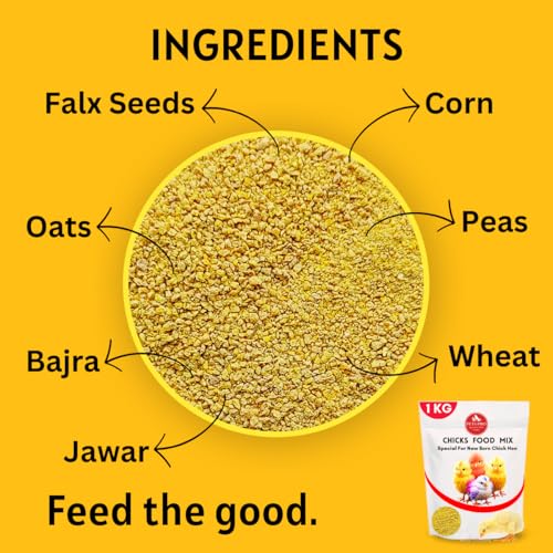 Image of Pets Pro Food for Chicks 1000gm + Feeder | Chicken Feed Pallet Hen Food | PremiumQuality Feed for Chick and Hens | Specially formulated to Meet The Nutritional of Growing Chick 1KG
