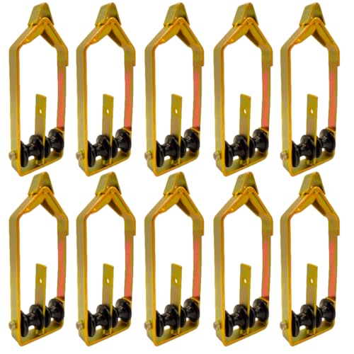 Ruegg MFG Cable Rollers - Aerial Construction Lineman Tools, High Carbon Steel, Gold, 10 Pack (RD-RO100 / Dual)