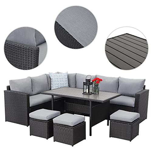 Gartenmöbelset,Gartenmöbel Set Rattan Loungeset Polyrattan Lounge Sitzgruppe Couch-Set für 6-9 Personen für Garten… – Bild 3