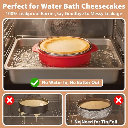Stainless Steel Springform Pan 9 Inch Nonstick, Leakproof Spring Form Pan for Cheesecake, Cheesecake Pan with Protector, Cheese Cake Pans for Baking, 9 Inch Springform Pan with 50Pcs Parchment Paper - image 4