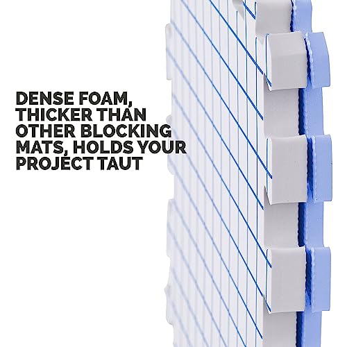 image for KnitIQ Pack of 9 Blocking Mats for Knitting and Crocheting - Extra Thi