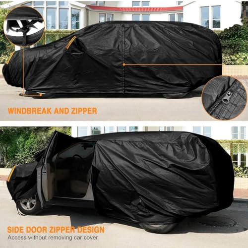 Image of SUV Car Cover All Weather Waterproof Fit for Ford Explorer,Toyota Highlander,Jeep Grand Cherokee,Dodge Durango,Honda Pilot,Hyundai Palisade,Lexus RX for Automobiles Universal Fit SUV Up to 201 inch