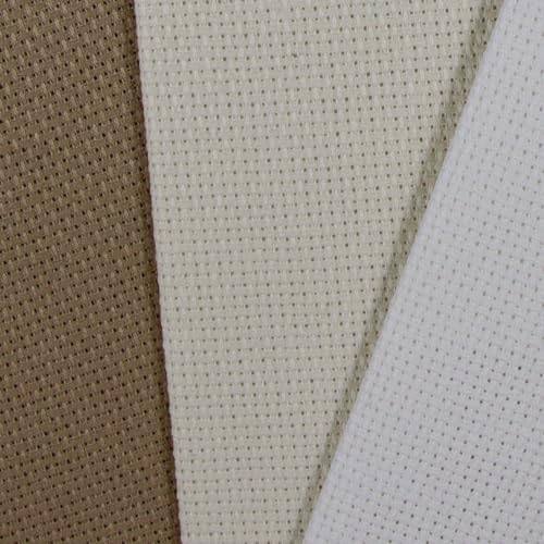 Image of KCS 3 pc of 12 inch x 18 inch(30cmx45cm) 16CT Counted Cross Stitch Cotton Aida Cloth Fabric (White+Cream+Khaki)