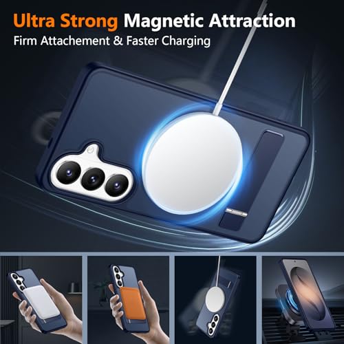 Image of SPIDERCASE Magnetic for Samsung Galaxy S26 Plus Case, with [3 Stand Ways][ Military Grade Drop Protection] with Invisible Stand Shockproof Slim Case for Samsung Galaxy S26 Plus 6.7 inch, Blue