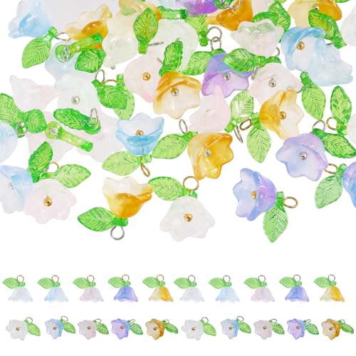 Cuentas de cristal CHGCRAFT abalorios de flores colgantes de vidrio a granel para hacer joyas