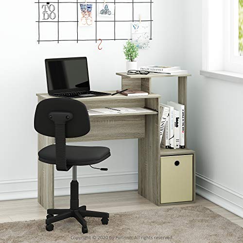 Image of Furinno Econ Multipurpose Home Office Computer Writing Desk, Sonoma Oak /Ivory