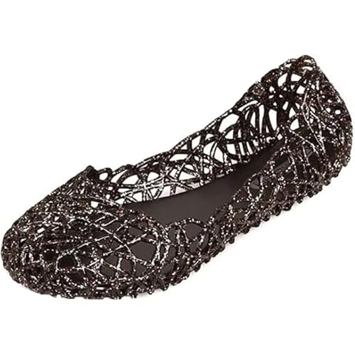 SUNAVY - Sandalias de mujer de gelatina con patrón de panal de abeja de plástico suave (EU35 - EU43), Negro , 43 EU