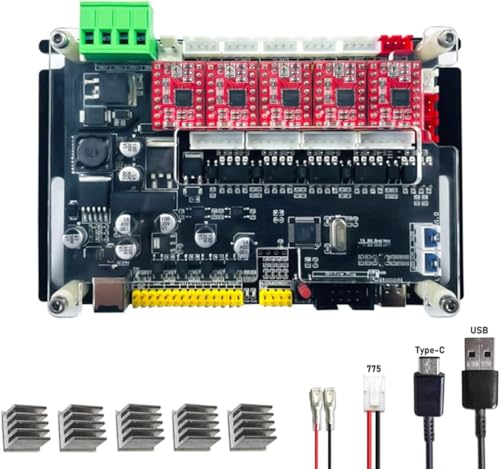 LUNYEE CNC Controller Board GRBL, New GRBL 4Axis Stepper Motor Controller Control Board, with Offline/300/500W Spindle USB Driver Board, for CNC Laser Engraver