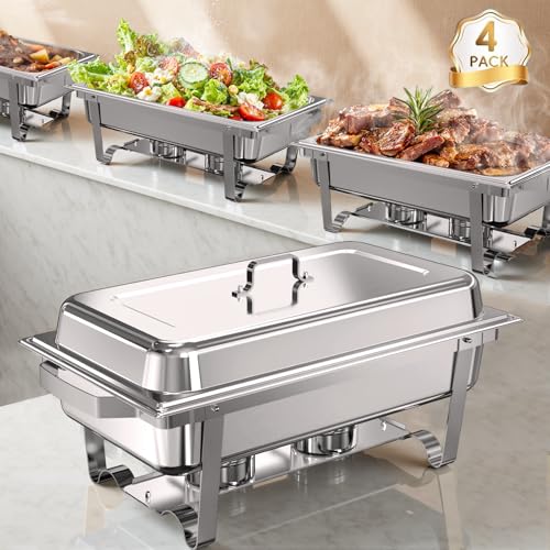 Chafing Dishes for Buffet 4 Pack, 11QT [Large Size and