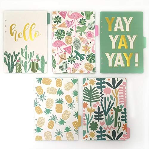 Index Tabs for A5/A6 6-Holes Cover Round Ring View Binder File Folder Loose Leaf Sheet Protectors Binder Cover Protector (Horizontal White Paper, A6/17cm*10cm/6 Inch)