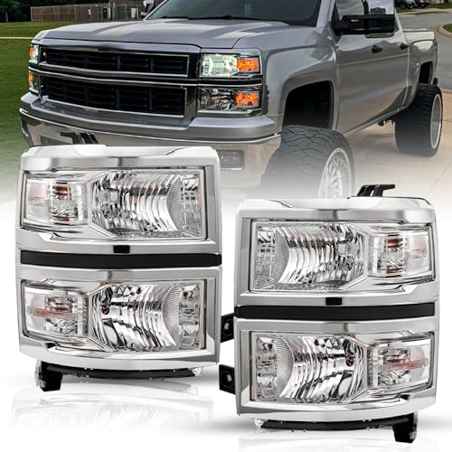 Image of TUSDAR Upgraded Lens Headlights Assembly Fit for 2014 2015 Chevy Silverado