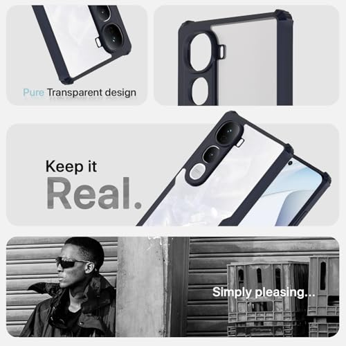Image of Pikkme Back Cover for Vivo Y400 Pro 5G | Ultra Hyrbid | Full Camera Protection | Raised Edge | Crystal Clear Transparent Bumper Case (Blue)