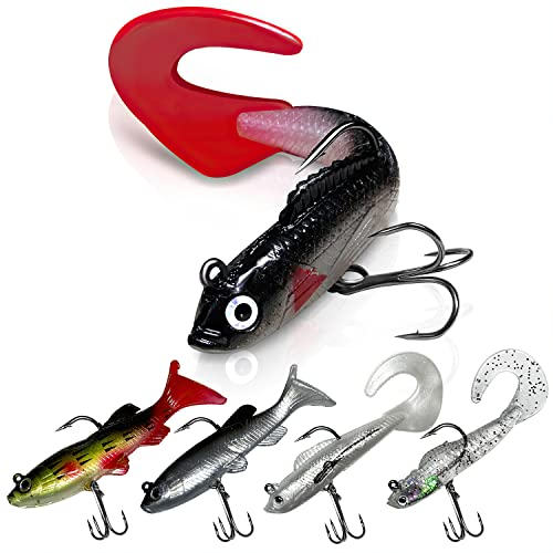 Yistoi 5er Set Angelköder - 11cm Silikon Wobbler Für Hecht, Zander & Barsch