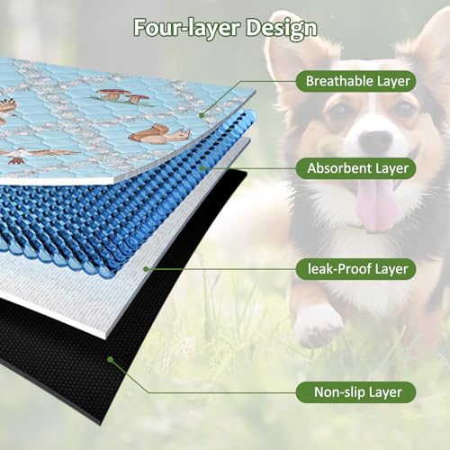 Image of Washable Pee Pads for Dogs, 18'' x 24'' Reusable Puppy Pads, Waterproof Pet Pads for Dog Cat, Absorbing Training Pads, Puppy Potty Pads with Waterproof Bottom (18 inch x 24 inch)