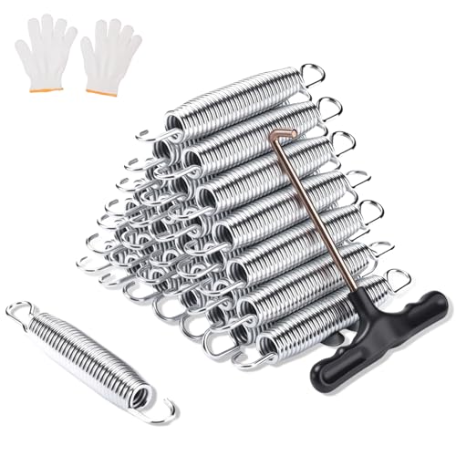 JxyHauteresce 72pcs Heavy Duty Trampoline Springs Replacement Kit - 5.5 Inch Galvanized Steel Springs with Puller Tool - Compatible with Various Models of Trampoline Universal Accessories