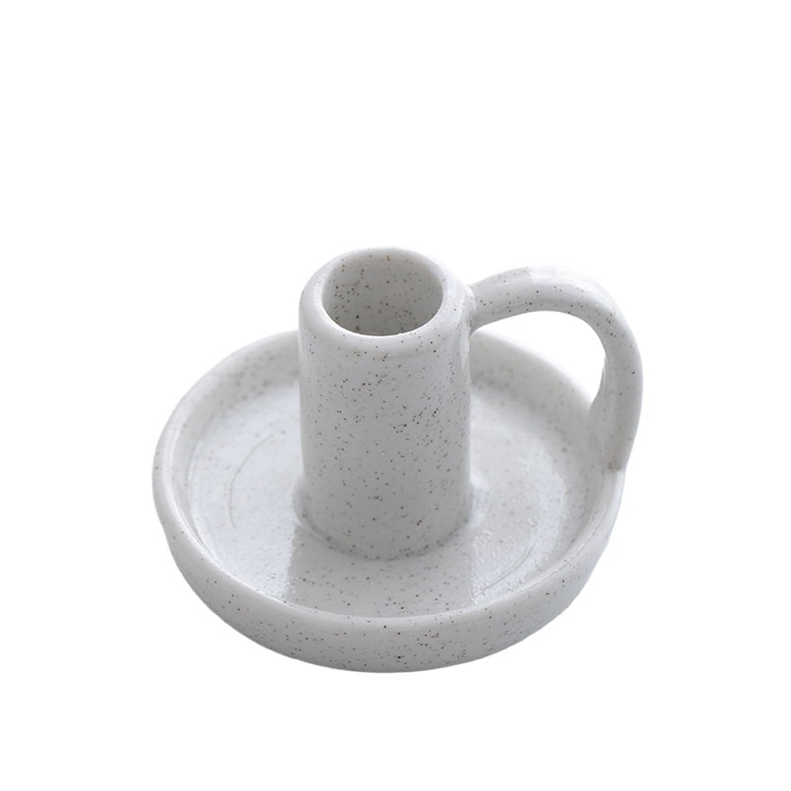 1Pair Ceramic Candlestick Holder For Home Decoration Pottery Candle Holders With Handle For Taper Candles Incense Table Centerpiece For Home Décor, Living Room(Size3)