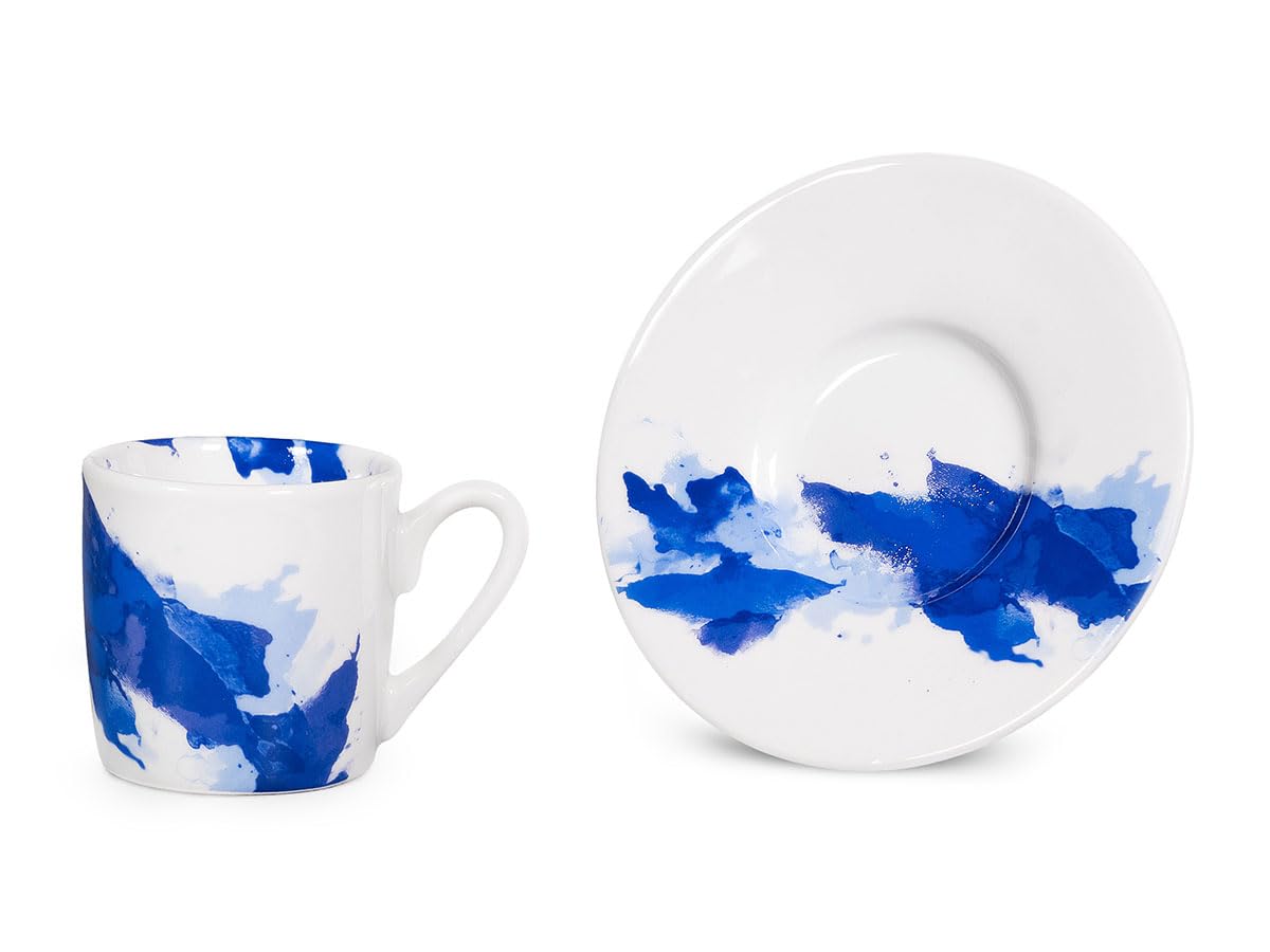 Könitz Espresso Tassen Set Blue Wave. 4 Kaffeetassen 65ml aus Porzellan. Espressotassen modern