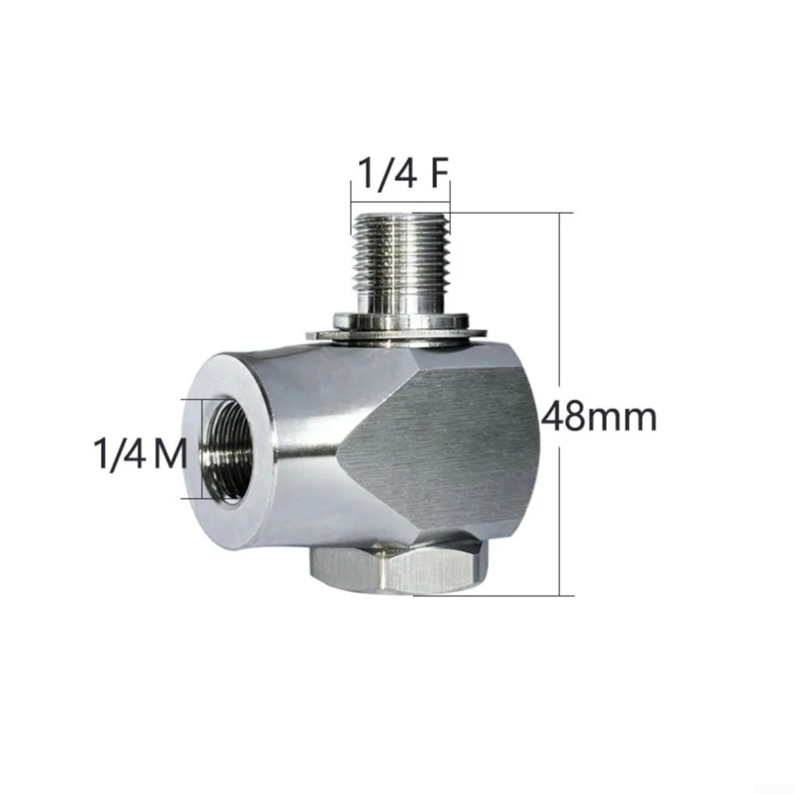 Giunto girevole ad alta pressione rondella per autolavaggio, 360 gradi, giunto girevole Sw90 1/4 3/8 304, connettore rotante in acciaio inox, 4050Psi(G1/4)
