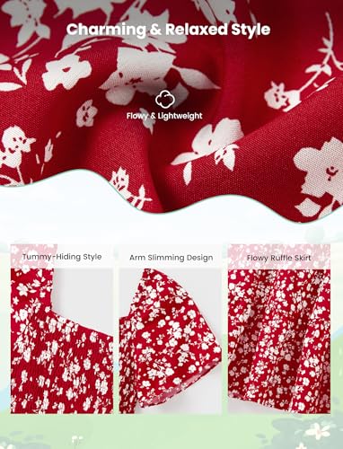 Image of PATPAT Family Matching Outfits Mommy and Me Dresses Floral Dress & T-Shirts | Mommy and Me Easter Dresses, Puff Sleeve Floral Sundress, Cotton Blend T-shirts, Couples Party Wedding Vacation Outfits