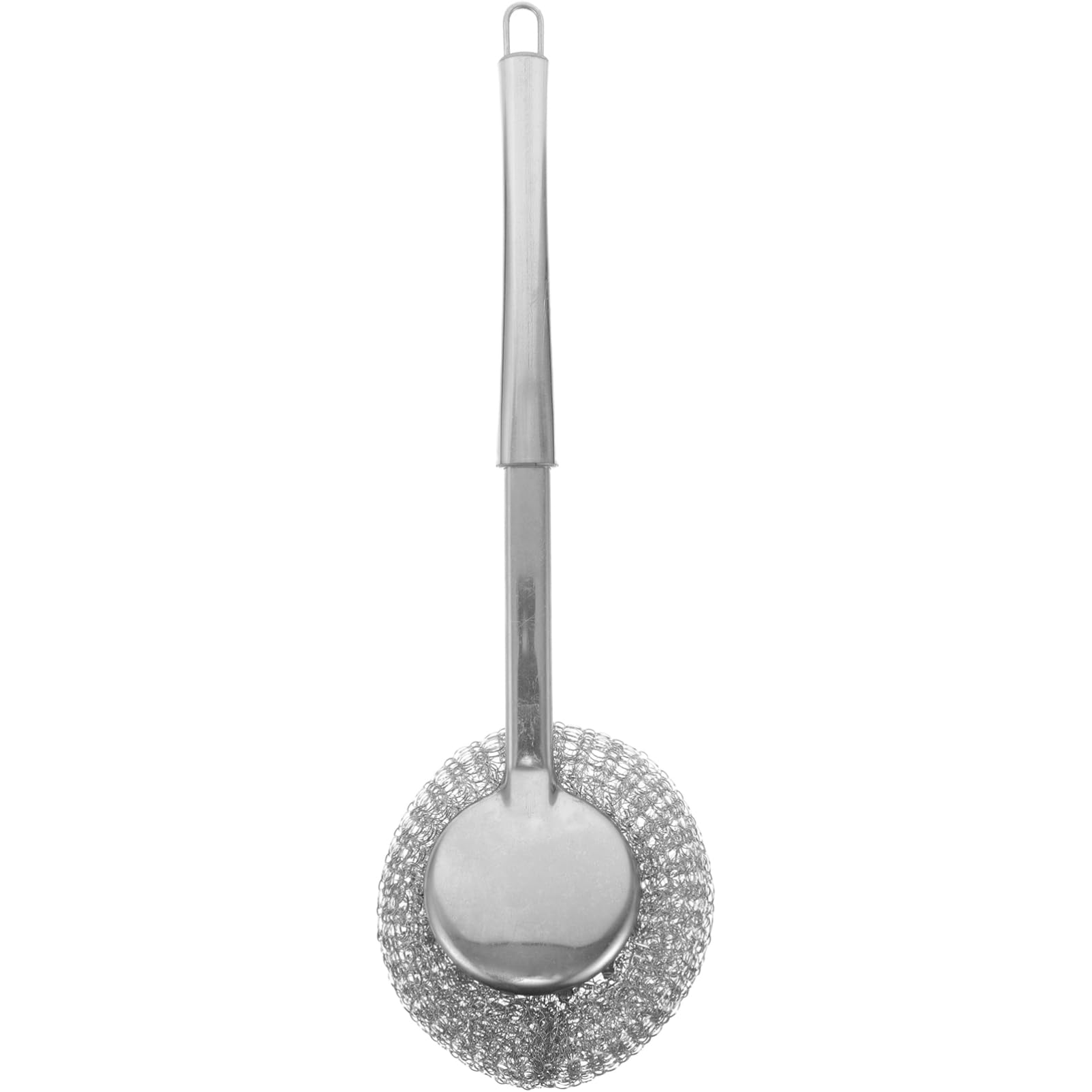 IWOWHERO Stainless Steel Scrubber Brush Dish Scrubber for Pot Pan Dish Brush Long Handle for Easy Cleaning