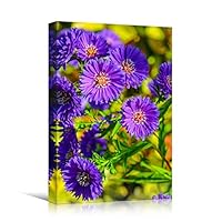 Canvas Wall Art Purple Fields Bohemian Colorful Floral Group Multicolor Photography - 12x18 inches