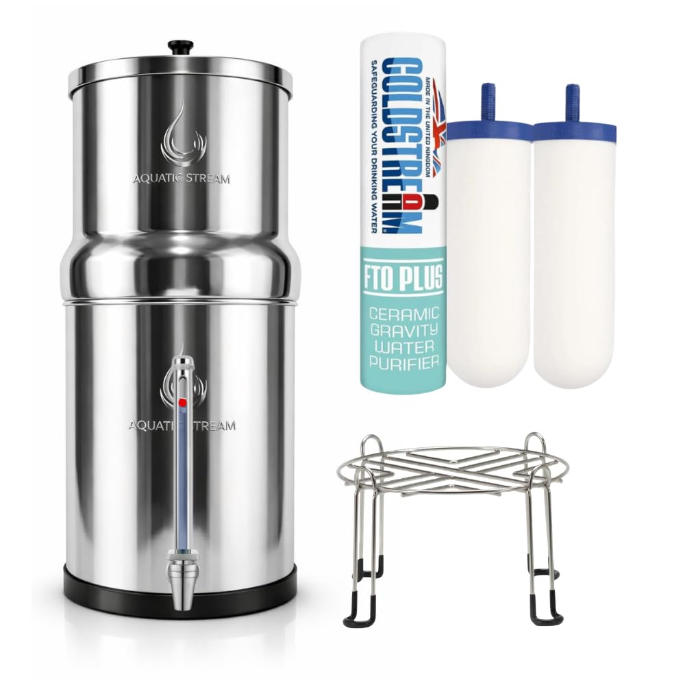 8.5L système de filtration gravitaire | Coldstream FTO+ Filters + 7" Stainless Steel WaterView + Standard