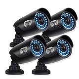 Night Owl Security 4 pack of Indoor/Outdoor 720p Security Bullet Cameras with 100ft. of Night VisionOnly compatible with AHD Series DVRs