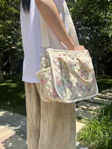 Bolso tote acolchado floral pequeño para mujer miniatura 2