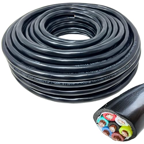 [ALL STAR TRUCK PARTS] Heavy Duty 14 Gauge 7 Way CCA Conductor Wire RV Trailer Cable Cord Insulated...