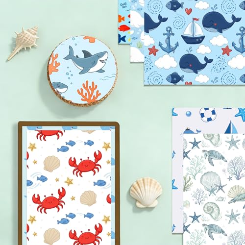 Papier scrapbooking océan rigide 30x30 pour fond de support mixte