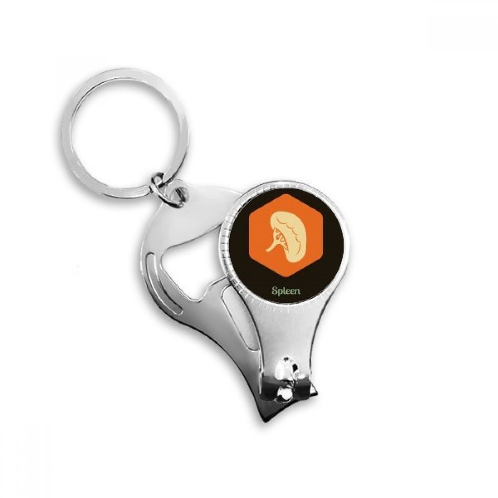 Body Internal Organs Spleen Nail Nipper Ring Key Chain Bottle Opener Clipper