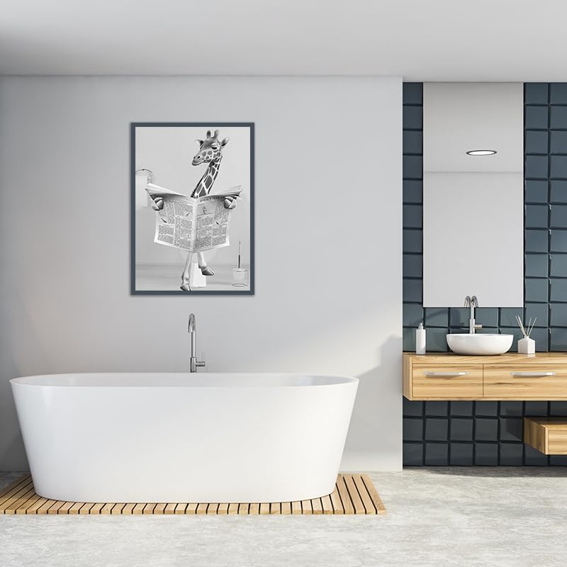 High Ground Cow Bathroom Decoration Pictures, Modern Black and White Animal Bathroom Wall Decoration Poster - Image 3