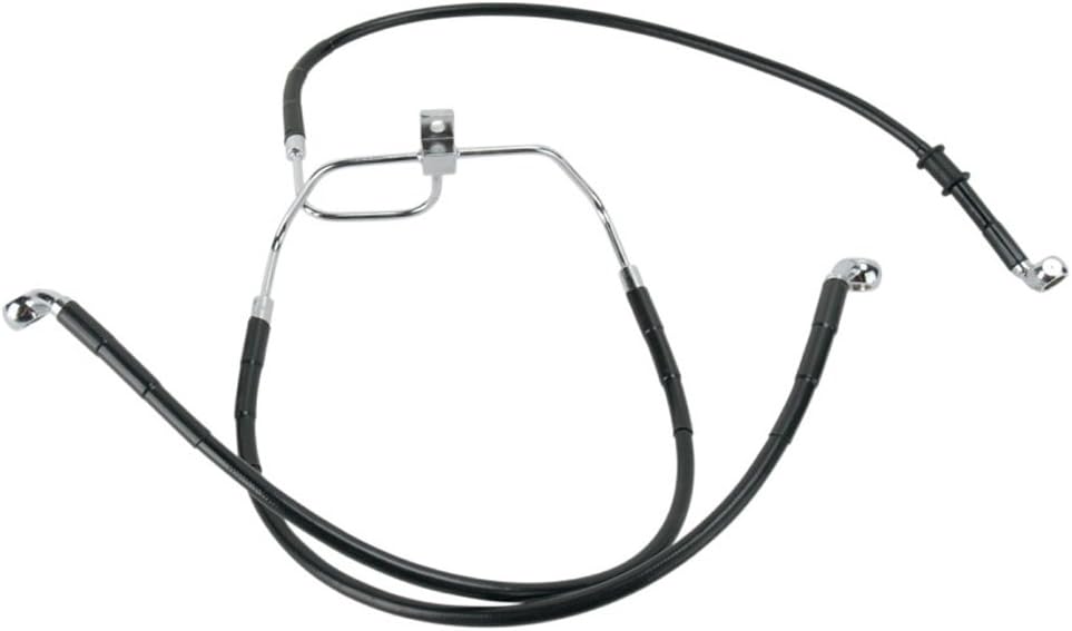 Hill Country Customs +10" Over Stock Front Black Vinyl Coated Brake Line for 2008-2013 Harley Dyna Fat Bob models - HC-401441