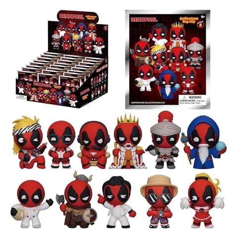 Monogram Deadpool Figural Bag Clip Series 6-3D Foam Bag Clip in Blind Bag - Charm Clip Fits a Backpack, Keychain, Purse or Lanyard (Random one per order), 2.5 inches Cover