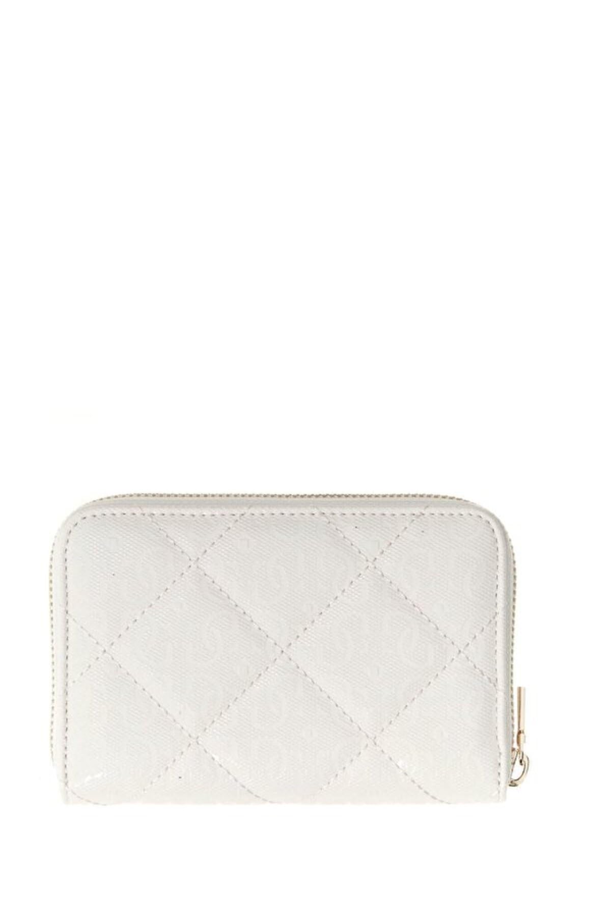 GUESS portafoglio Libby SLG Zip Around Wallet Cream White avorio