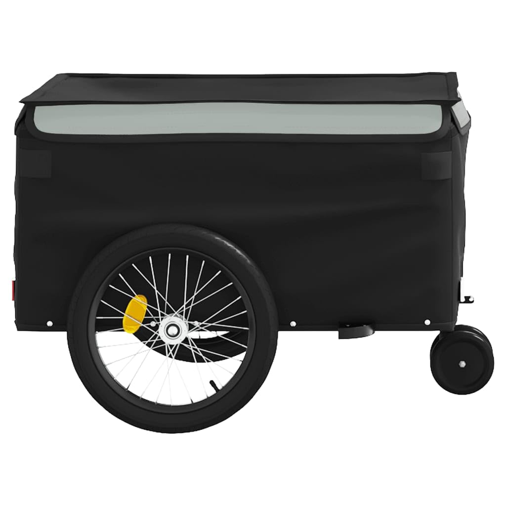vidaXL Remolque para Bicicleta Hierro Negro y Gris 30 kg