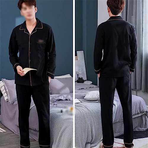 Pajamas Men's Autumn Long Sleeve Plus Size Men's Loungewear Thin Section Cotton Suit4