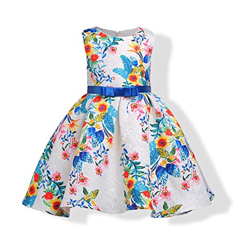 AEIL - Vestido - Globo - para niña Blanco Blanco 2-3 Años