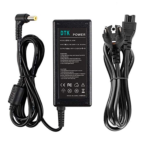 DTK Reemplazo del Adaptador de CA Salida para Cargador Acer : 19.5V 3.42A 65W Cargador de Corriente para computadora portátil Fuente de alimentación, Conector: 5.5mm x 1.7mm