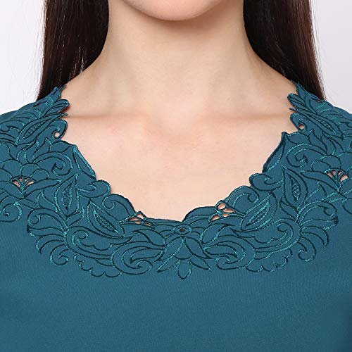 Image of GO-4 IT Women's Top with Cutwork Embroidery in Neck